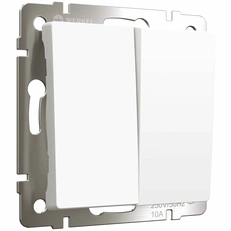 Изображение Выключатель двухклавишный (белый матовый) W1120061