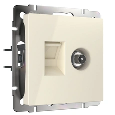 Изображение Розетка ТВ+Ethernet RJ-45 6 cat.(слоновая кость) W1181303